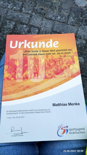Ehrenamt - 10 Jahre Matthias Menke