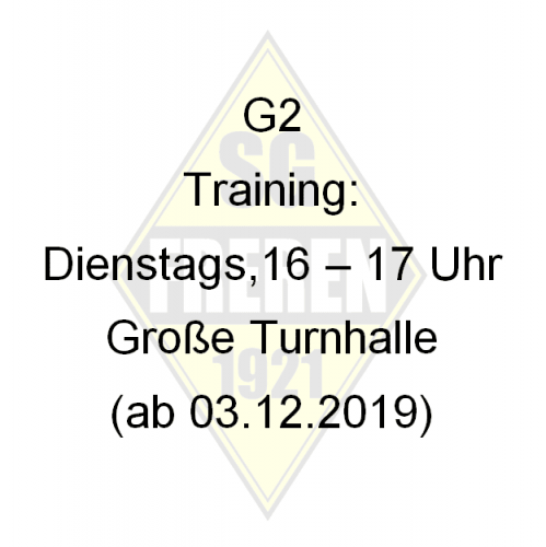 G2-Training startet am 03.12.2019