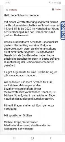 Bezirksmeisterschaft abgesagt