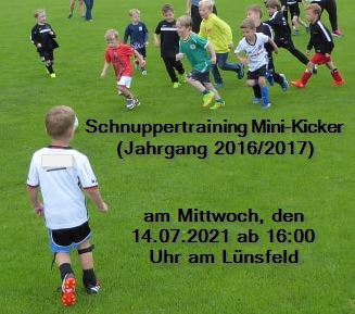 Schnuppertraining Mini-Kicker (Jahrgang 2016/2017)